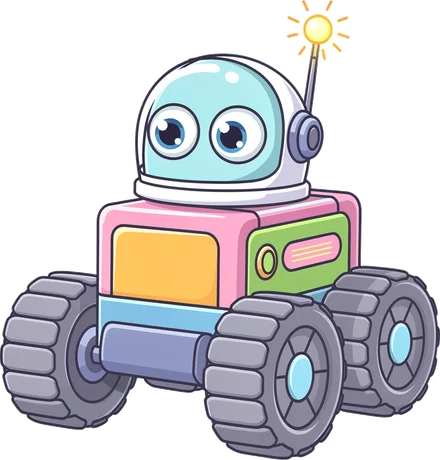 Nova, a friendly robot rover mascot