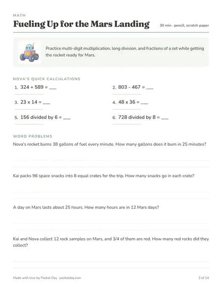 Math worksheet